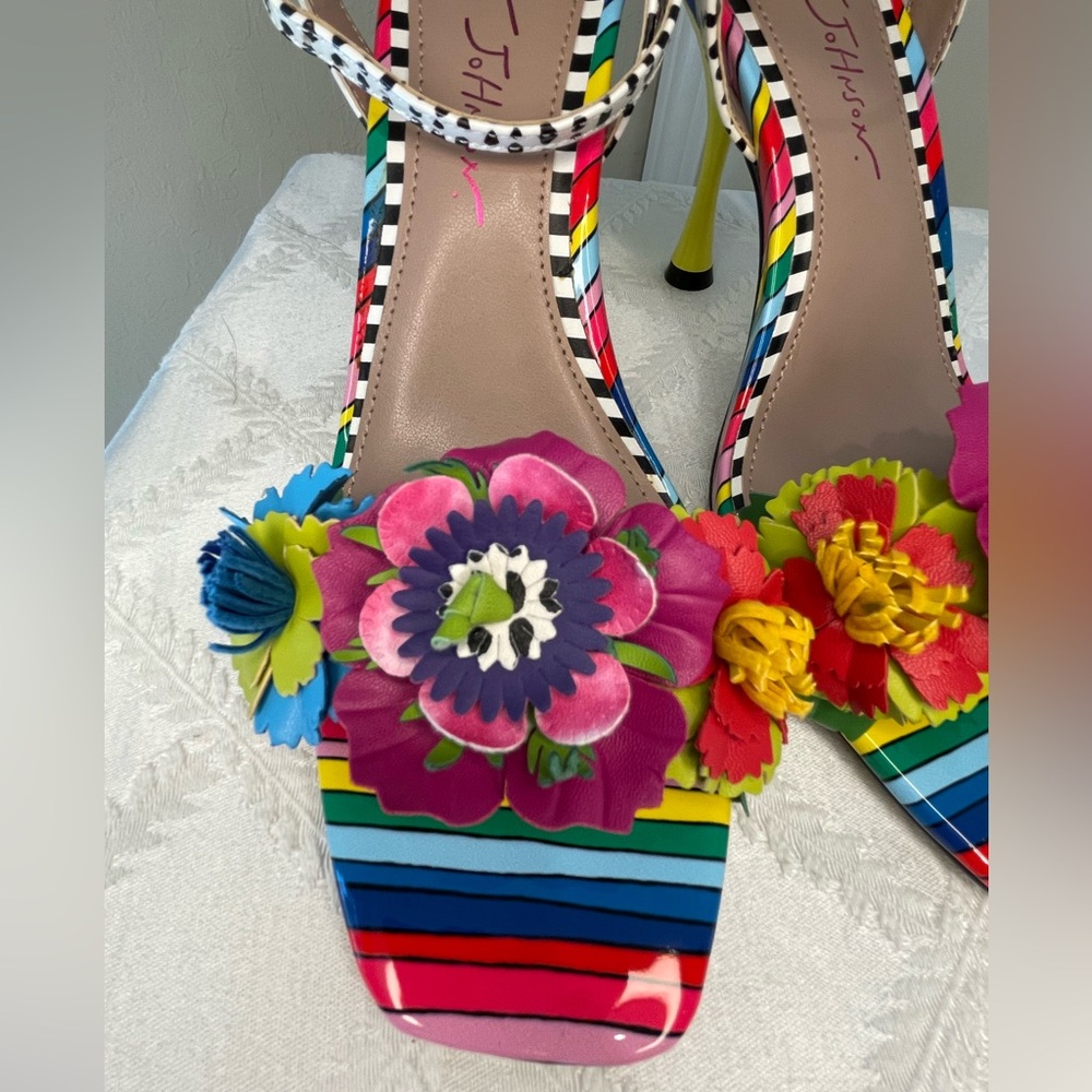 Betsy Johnson 4 inch Multicolor Kamdyn Pump Size 8.5 - Picture 3 of 10